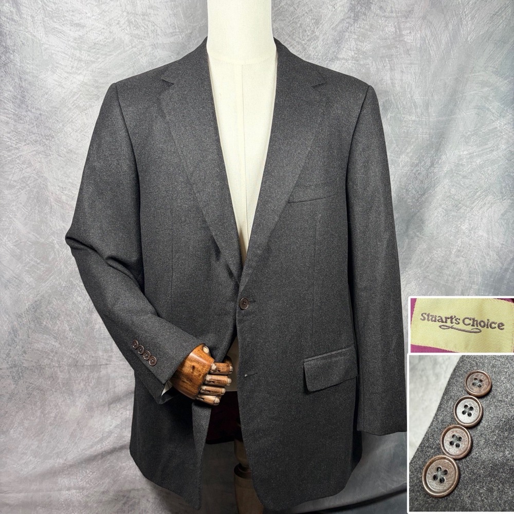 Paul Stuart Choice x Isaia Napoli Cashmere Blend Blazer Gray Men's 44L Italy